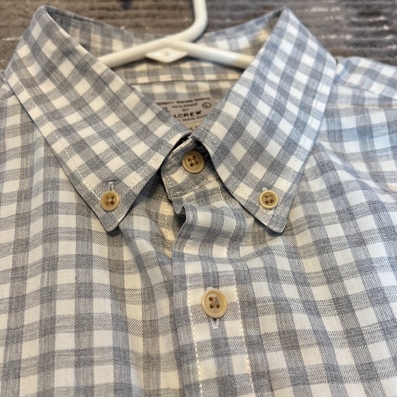 J. Crew mens gray plaid long sleeve shirt. Large - Picture 6 of 9